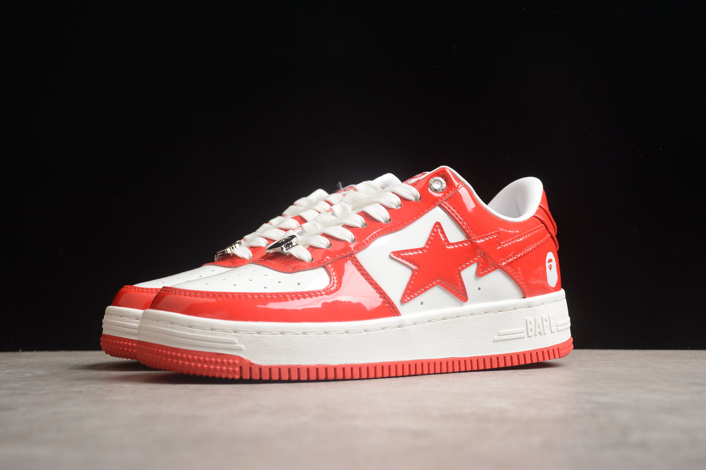 Bape Sta Patent Leather White Orange
