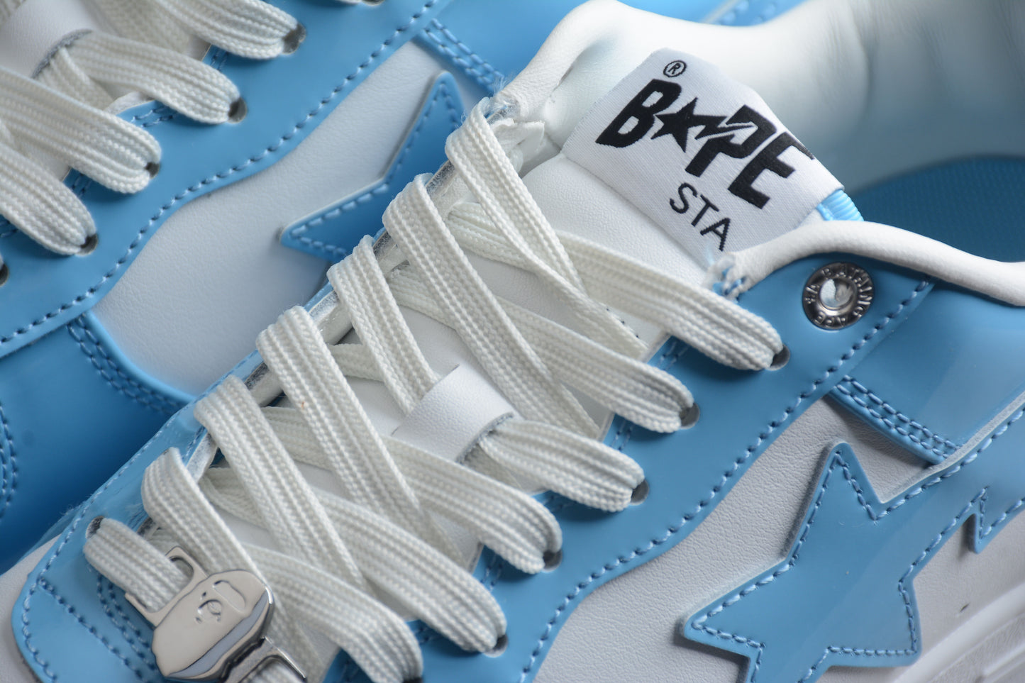 Bape Sta Patent Leather North Carolina Blue