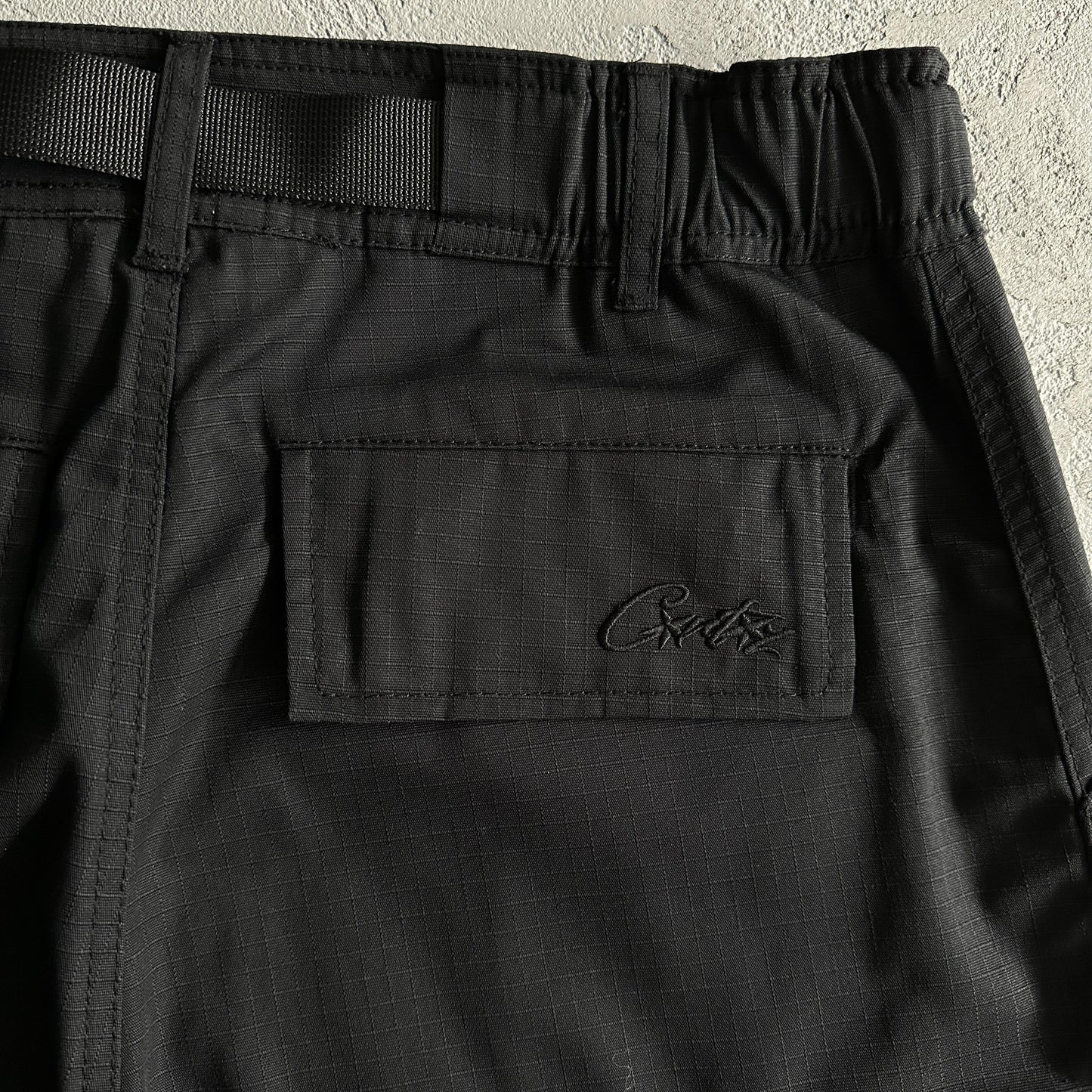 Corteiz Black Cargo Shorts