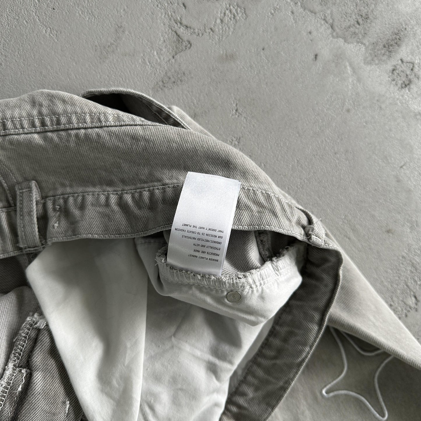 Broken Planet White Star Pants